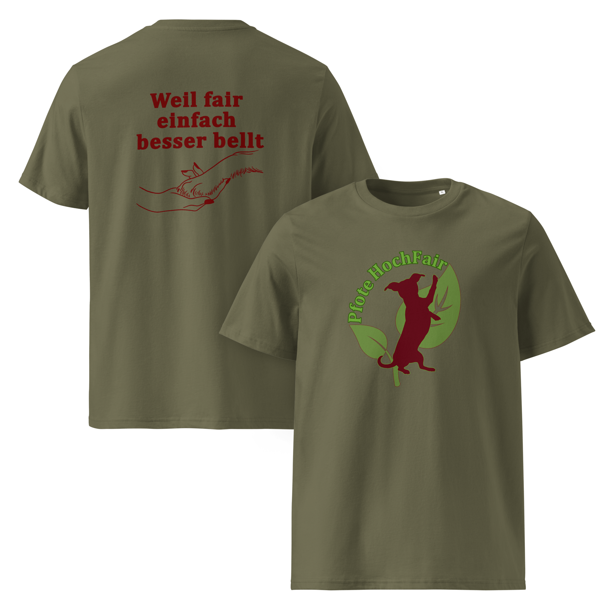 Pfote - hochfair Bio - Shirt – Weil fair einfach besser bellt - Pfote HochFair